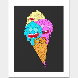 Colorful Ice Cream Monster Posters and Art